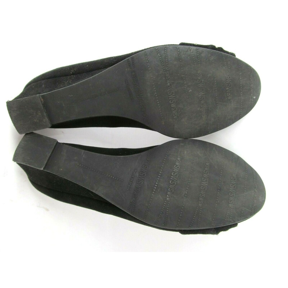 Stuart Weitzman Womens Black Suede Metal Beaded Knot Bow Size US 6 B - Picture 6 of 6